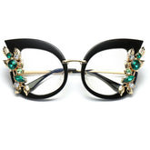Trista Oversized Rhinestone Cat Eye Glasses Frame Cat Eye Frames Southood